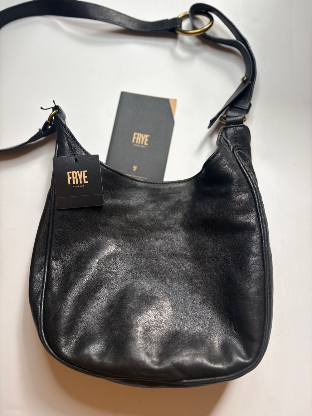 FRYE MADISON black LEATHER CROSS BODY SHOULDER BAG western nwt